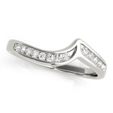 Curved Bands Half Eternity Ring in Gold & Platinum