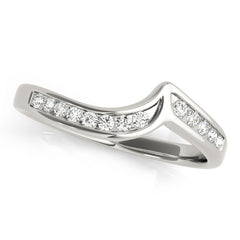 Curved Bands Half Eternity Ring in Gold & Platinum