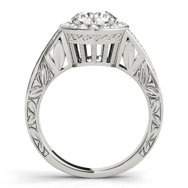 Couture Halo Round Diamond Engagement Ring — 9K/18K Gold & Platinum