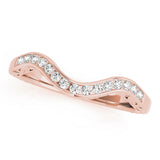 Single Row Channel Set Curved Half Eternity Ring in Gold & Platinum