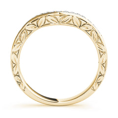 Single Row Channel Set Curved Half Eternity Ring in Gold & Platinum
