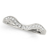 Single Row Channel Set Curved Half Eternity Ring in Gold & Platinum