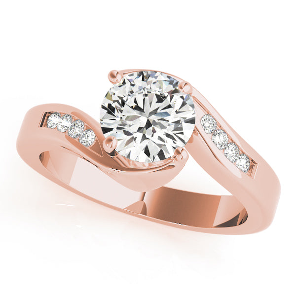 Romantic Bypass Round Diamond Engagement Ring — 9K/18K Gold & Platinum