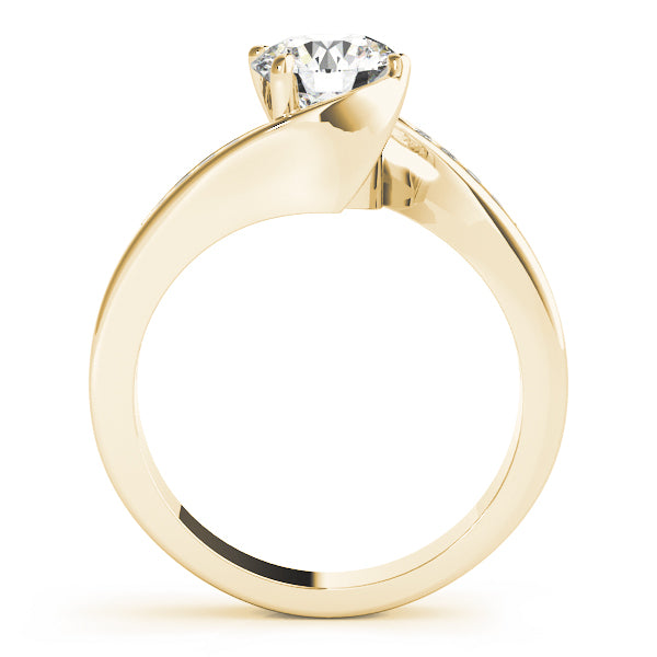 Romantic Bypass Round Diamond Engagement Ring — 9K/18K Gold & Platinum