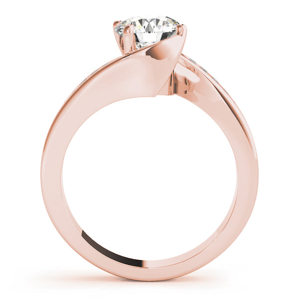 Romantic Bypass Round Diamond Engagement Ring — 9K/18K Gold & Platinum