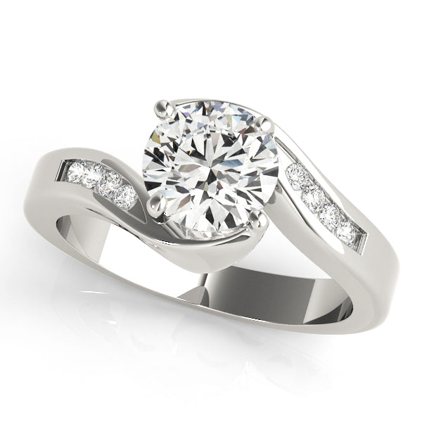 Romantic Bypass Round Diamond Engagement Ring — 9K/18K Gold & Platinum