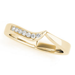 Channel Set Curved Half Eternity Ring in Gold & Platinum