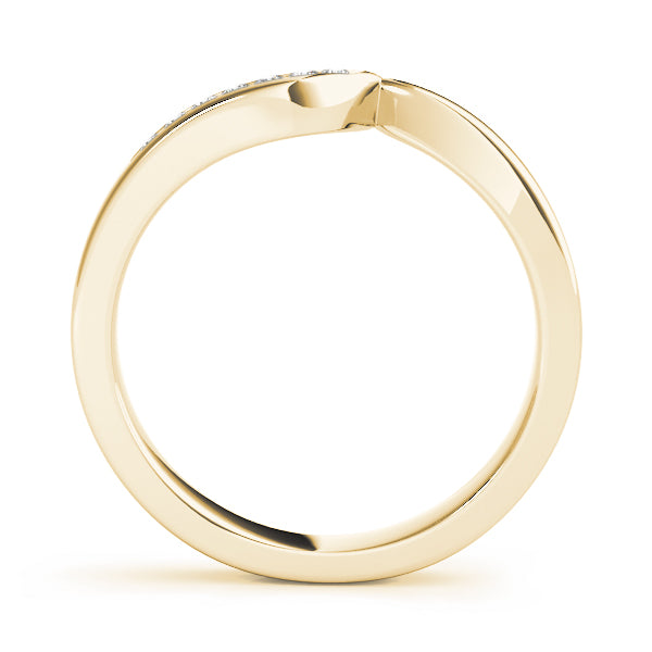 Channel Set Curved Half Eternity Ring in Gold & Platinum