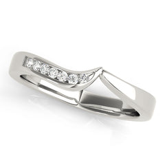 Channel Set Curved Half Eternity Ring in Gold & Platinum