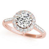 Statement Halo Round Diamond Engagement Ring — 9K/18K Gold & Platinum