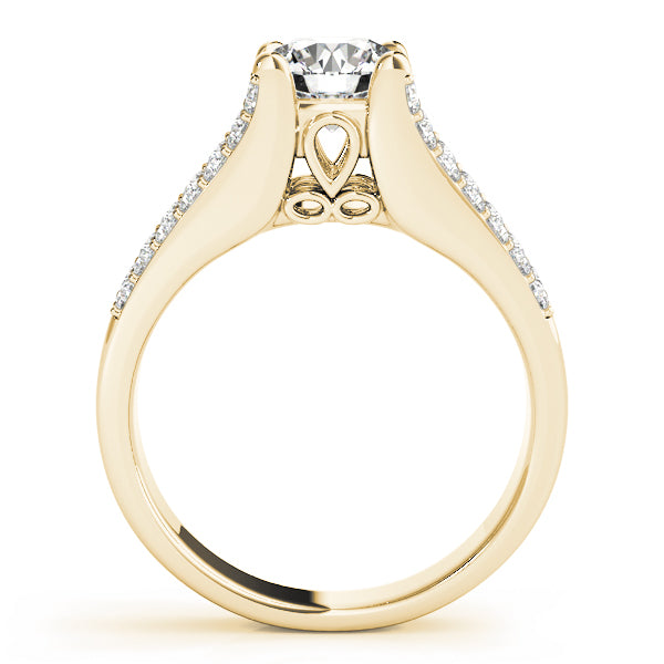 Lustrous Multi-Row Round Diamond Engagement Ring — 9K/18K Gold & Platinum
