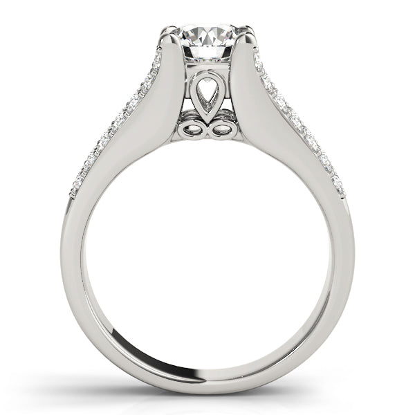 Lustrous Multi-Row Round Diamond Engagement Ring — 9K/18K Gold & Platinum