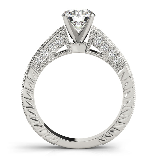Opulent Antique Round Diamond Engagement Ring — 9K/18K Gold & Platinum
