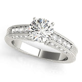 Opulent Antique Round Diamond Engagement Ring — 9K/18K Gold & Platinum