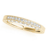Pave Half Eternity Ring in Gold & Platinum