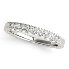 Pave Half Eternity Ring in Gold & Platinum