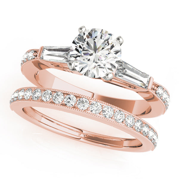 Celestial Fancy Shape Baguette Round Diamond Engagement Ring — 9K/18K Gold & Platinum