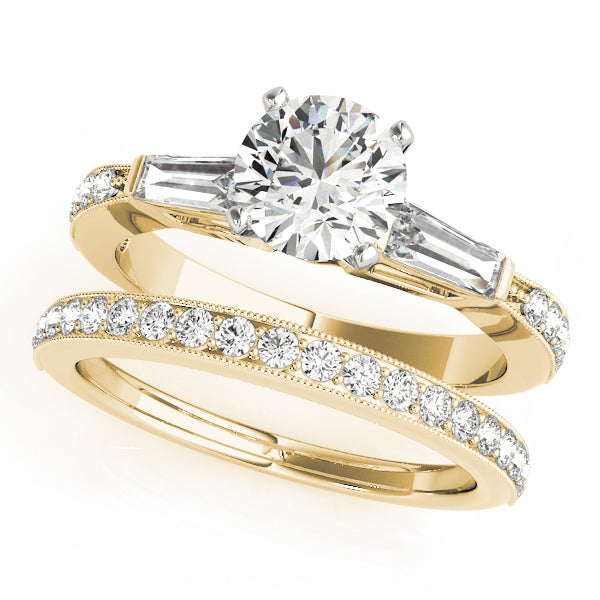 Celestial Fancy Shape Baguette Round Diamond Engagement Ring — 9K/18K Gold & Platinum