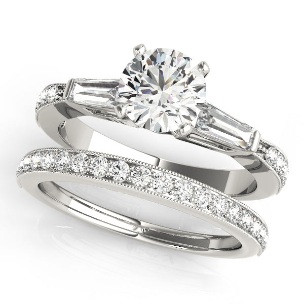 Celestial Fancy Shape Baguette Round Diamond Engagement Ring — 9K/18K Gold & Platinum