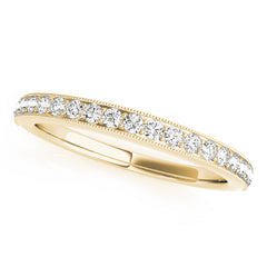 Prong Set Milgrain Half Eternity Ring in Gold & Platinum