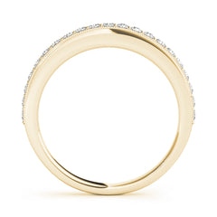 Prong Set Milgrain Half Eternity Ring in Gold & Platinum