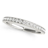 Prong Set Milgrain Half Eternity Ring in Gold & Platinum