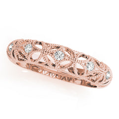 Vintage-Inspired Milgrain Half Eternity Ring in Gold & Platinum