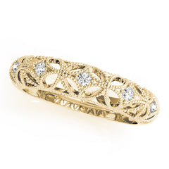 Vintage-Inspired Milgrain Half Eternity Ring in Gold & Platinum