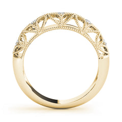 Vintage-Inspired Milgrain Half Eternity Ring in Gold & Platinum