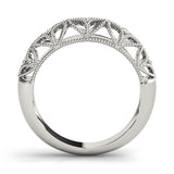 Vintage-Inspired Milgrain Half Eternity Ring in Gold & Platinum