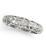 Vintage-Inspired Milgrain Half Eternity Ring in Gold & Platinum