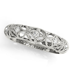 Vintage-Inspired Milgrain Half Eternity Ring in Gold & Platinum