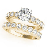 Graceful Bezel-Set Round Diamond Engagement Ring — 9K/18K Gold & Platinum