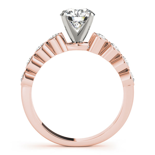 Graceful Bezel-Set Round Diamond Engagement Ring — 9K/18K Gold & Platinum