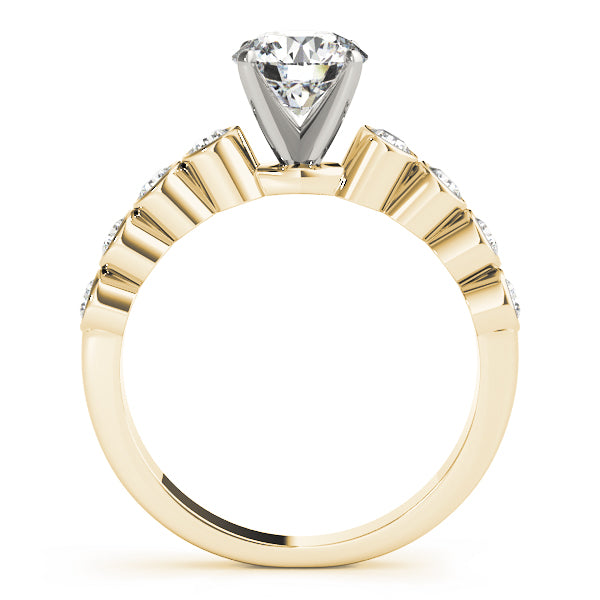 Graceful Bezel-Set Round Diamond Engagement Ring — 9K/18K Gold & Platinum