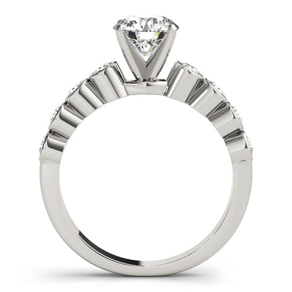 Graceful Bezel-Set Round Diamond Engagement Ring — 9K/18K Gold & Platinum