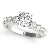 Graceful Bezel-Set Round Diamond Engagement Ring — 9K/18K Gold & Platinum