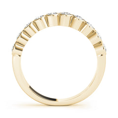 Bezel Set Half Eternity Ring in Gold & Platinum