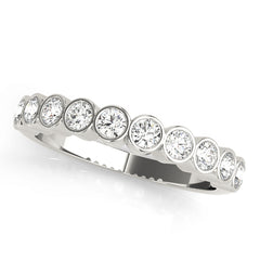 Bezel Set Half Eternity Ring in Gold & Platinum
