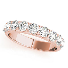 Shared Prong Diamond Half Eternity Ring in Gold & Platinum