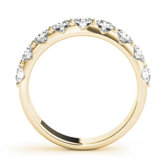 Shared Prong Diamond Half Eternity Ring in Gold & Platinum