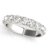 Shared Prong Diamond Half Eternity Ring in Gold & Platinum