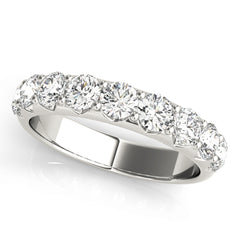 Shared Prong Diamond Half Eternity Ring in Gold & Platinum