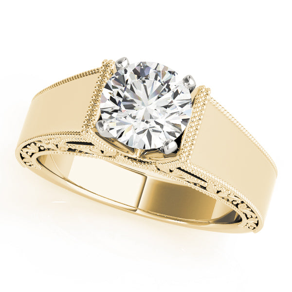 Timeless Solitaires Round Diamond Engagement Ring — 9K/18K Gold & Platinum