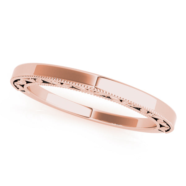Vintage Filigree Wedding Gold Band