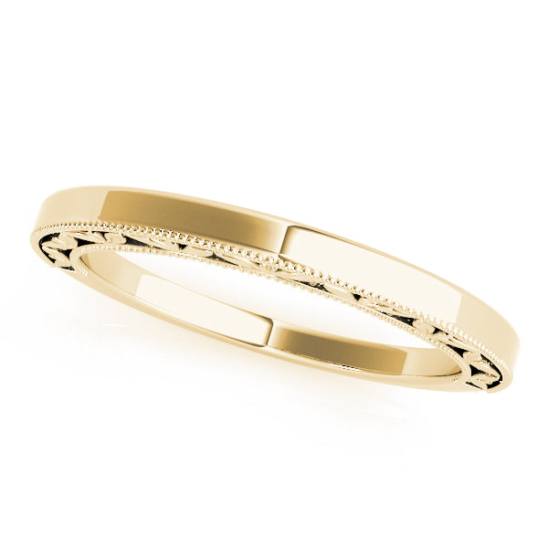 Vintage Filigree Wedding Gold Band