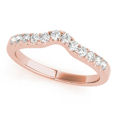 Curved Half Eternity Ring in Gold & Platinum