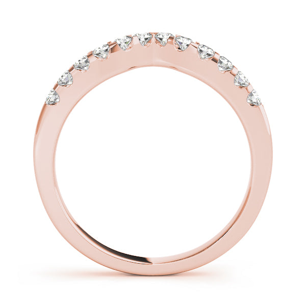 Curved Half Eternity Ring in Gold & Platinum