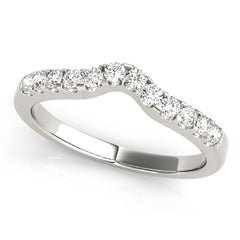 Curved Half Eternity Ring in Gold & Platinum
