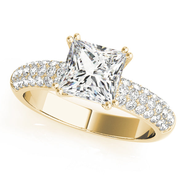 Enchanted Pave Cushion Diamond Engagement Ring — 9K/18K Gold & Platinum